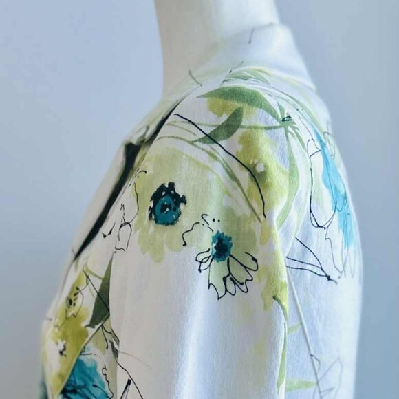 Vintage Simon Chang White Botanical Tailored Jacket with Sculpted Seams – US 4P - Picture 4 of 14